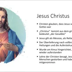 Jesus Christus mit leuchtendem Herzen, der Wunder wie Heilungen vollbrachte.