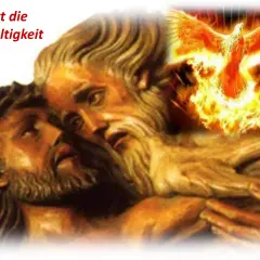 Die heilige Dreifaltigkeit: Gottvater, Sohn und Heiliger Geist als Phönix im Feuer.