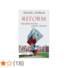 Buchcover "Reform" von Michael Seewald. Eine abstrakte Skulptur steht vor modernen Häusern.