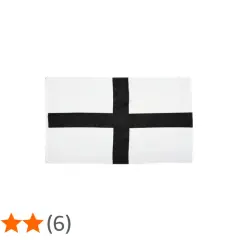 Flagge mit schwarzem Kreuz auf weißem Grund, erinnert an Kleidung des deutschen Ordens.
