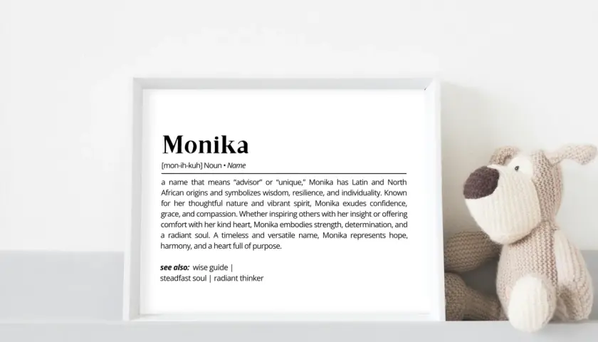 Die Bedeutung des Namens Monika: Ein Name, der "Beraterin" oder "einzigartig" bedeutet. Monika steht für Weisheit, Stärke und Hoffnung.