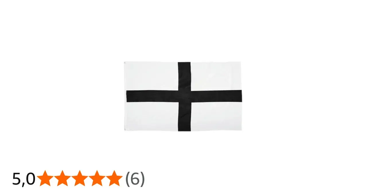 Flagge mit schwarzem Kreuz auf weißem Grund, erinnert an Kleidung des deutschen Ordens.